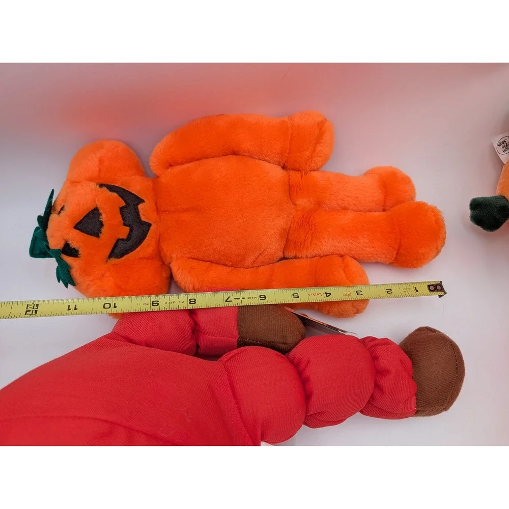 Pumpkin Plush Lot of 9 Orange Halloween Jack O Lantern Stuffed Animal Toy